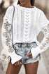 Crochet Lace Pointelle Knit Sweater